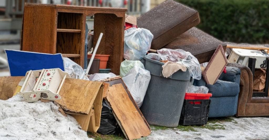 old furniture on the curb in Philadelphia