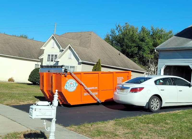 roll-off dumpster in Mongtomery County PA driveway
