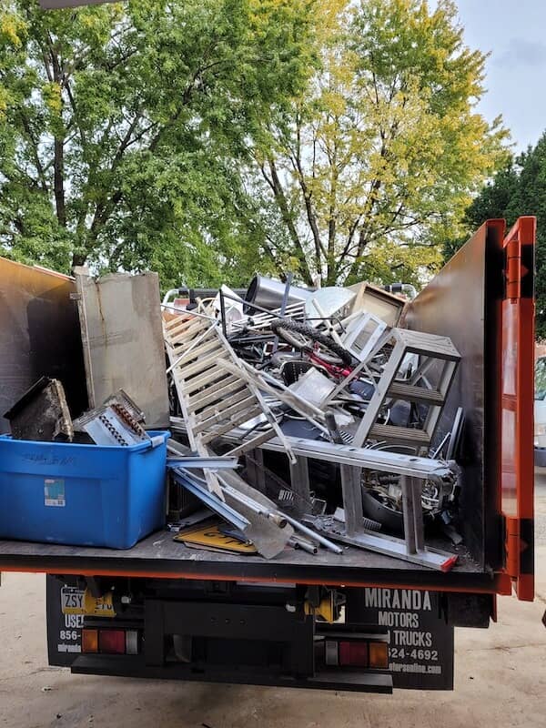 junk removal delaware county pa truck full from completed job