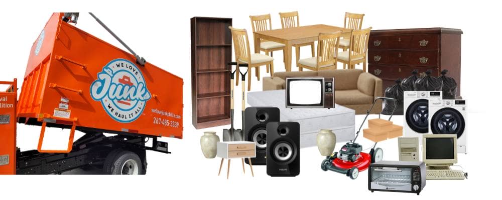 we love junk truck on the left and a dinning set table and other acceptable junks on the right