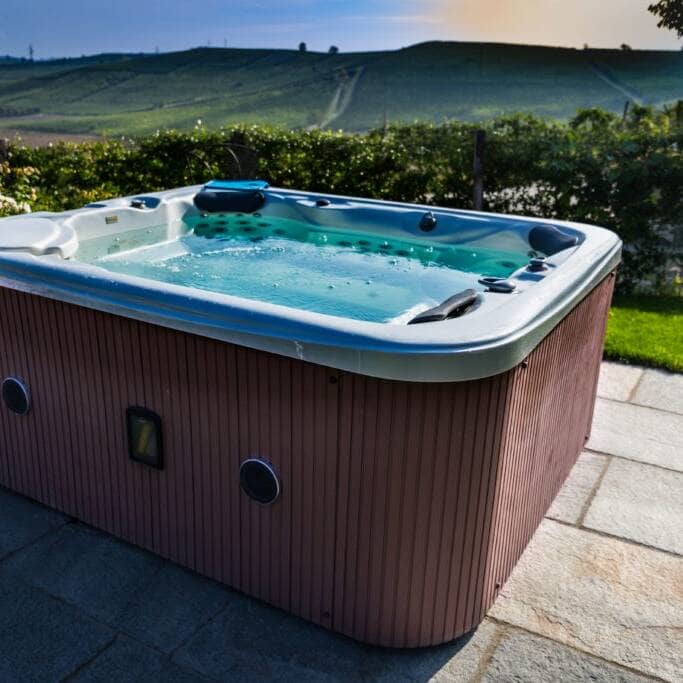 Hot Tub in a Backyard Hot Tub in a Backyard
