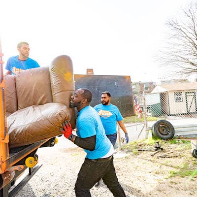 loading up old furniture