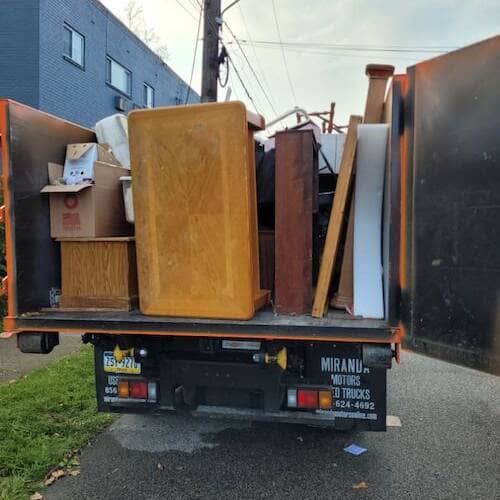 full truck after completed bucks county junk removal job