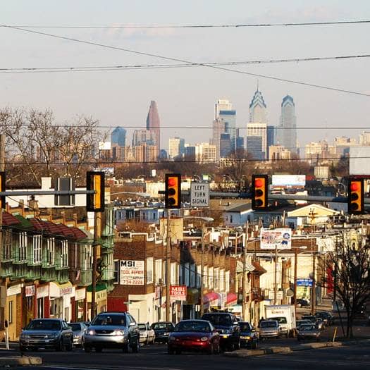 upper darby pa skyline view from junk removal truck